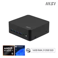 MSI Cubi Z AI 8M-013EU Mini PC, AMD Ryzen 5 8645HS, 16GB DDR5, 512GB SSD, Windows 11 Home
