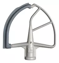 KitchenAid 5KFE7T Flex Edge Beater su lanksčiu kraštu staliniam mikseriui – baltas su pilku silikoniniu kraštu