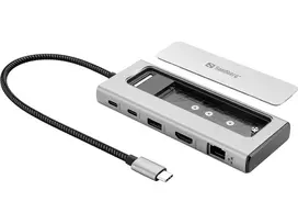 SANDBERG USB-C Mini Dock / Hub - Space Grey - 4K@30Hz, 30W PD