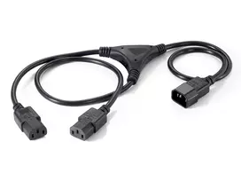 Equip 112210 Power Splitter Cable, 1.6 m, C14 to 2x C13, Black