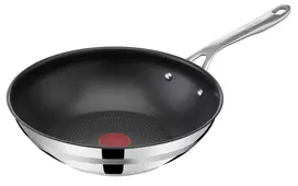 TEFAL Wok Pan by Jamie Oliver Cook Smart (Stainless Steel/Black, Ø 28 cm)