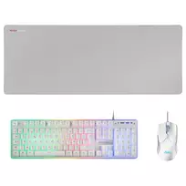 Mars Gaming MCPX RGB White Gaming Combo Kit (Klaviatūra, Pelė, Pelės kilimėlis)