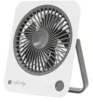 TECHLY IC-FAN-DSK1WG belaidis mini stalinis ventiliatorius su 4 režimais ir stovu