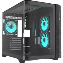 Thermaltake Vision 330 CR ARGB SE Edition Mid Tower Case, Black, 3x Tempered Glass Panels, 3x CT140 ARGB Fans