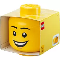 LEGO Storage Head Happy Boy Didelis Geltonas 8.5L Polipropileno Minifigūrėlės Galvos Laikymo Dėžė (40320820)