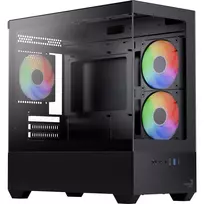 AEROCOOL P300D G-BK-v1 Mini Tower ATX Case, Black, Tempered Glass