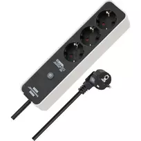 BRENNENSTUHL Connect Ecolor WLAN Power Strip 3-Way (White/Black, 1.5 m Cable, Voice Control, Timer, App)