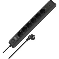 BRENNENSTUHL 6-ių lizdų ilgintuvas su 1x USB-C, 1x USB-A, apsauga nuo viršįtampių 13 500 A, 2 m laidas, juoda/antracitas
