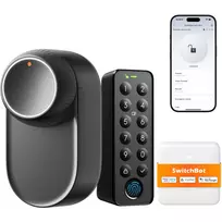 SwitchBot Smart Lock Pro rinkinys su Hub Mini Matter, klaviatūra ir NFC kortele - balta