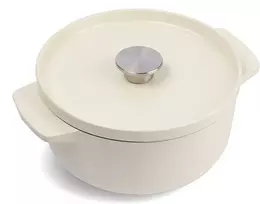 KitchenAid Cast Iron Dutch Oven with Lid 22 cm, Almond Cream