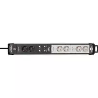 BRENNENSTUHL Connect Premium-Line WLAN Power Strip 6-Way (Black/Light Grey, 3m, Timer, Voice Control)