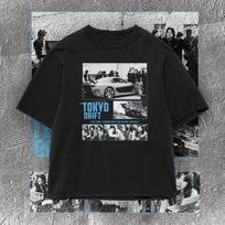 Retro Tokyo Drift T-Shirt, JDM Car Racing Film Graphic Tee XL