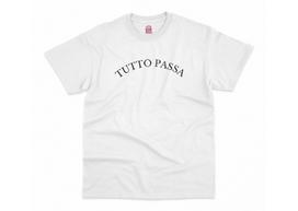 Tutto Passa Italian Quote Tee, Minimalist Graphic T-Shirt 4XL