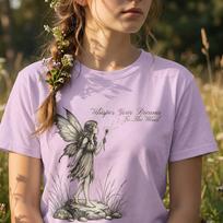 Whimsigoth Fairy Dandelion Shirt | Cottagecore Graphic Tee | Whisper Your Dream To The Wind | Vintage Style Mystical Top S