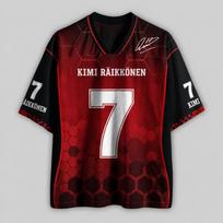 Kimi Räikkönen lenktyniniai marškinėliai, Vintažiniai F1 motorsporto marškinėliai, Marškinėliai su numeriu 7 L