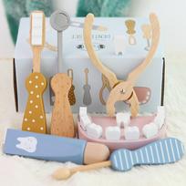 Wooden Children's Little Doctor Plays Dentist Oral Dental Set Nurse Toy Baby Learns to Brush Teeth and Play Home