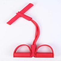Hand Foot Pedal Gym Yoga Elastic Fitness Multi-function Tension Pull Rope Exercise 25*50cm raudona