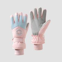 New Cheap Winter Waterproof Snowboarding Touchscreen Snow Warm Ski Gloves for Unisex Free rožinė