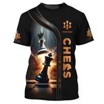 Cool Chess Pattern 3D Printed T-shirt Summer Casual Fashion Round Neck Street Wear Men's Personalized Trendy Short Sleeve Tops 6XL