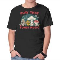 Unisex Crew Neck T-Shirt Play That Fungi Music Graphic Short Sleeve Casual Tee L