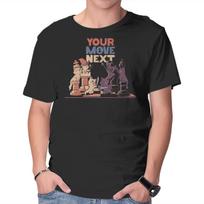 Unisex Crew Neck T-Shirt The Chess Cat King Graphic Short Sleeve Casual Tee S
