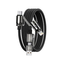 2 in 2 Data Cable 240W Super Fast Charging Cables Zinc Alloy PD 4-in-1 Multi USB Type C to Lightning Type C for Phone Tablet 1.8m juoda