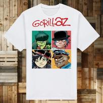 Men's and Women's T-shirts NEW GORILLAZ Band Album Heavy White S-5XL XS