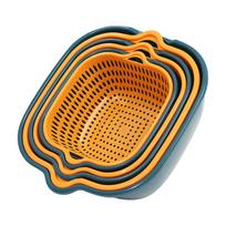 Set of 6 Collapsible Kitchen Strainers Nesting Colanders for Washing Fruits Vegetables and Draining Food Large Medium and Small Sizes One Size