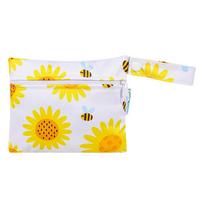 New Wet Dry Mammy Bag with Print Pattern 18*15Cm Double Pocket Mini Handle Wet Waterproof Wet and Dry Separation Bag 18*15cm