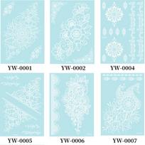 Glow-in-the-Dark TPR Tattoo Stickers Indian Henna Lace Hollow Hand Design Model YW