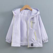 Girls' Spring & Autumn Fashion Windbreaker - Stylish Jacket for Big Girls 140 cm violetinė