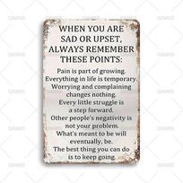 Vintage Metal Tin Sign When You Are Sad Or Upset Metal Signs for Man Cave Bedroom Home Wall Art Decor Plaque Accessories 20x30cm（7.8x11.8inch）