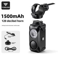 TOSUOD Bicycle Light Horn Headlight Strong Light 1500mAh Battery Charging Cycling Equipment Accessories Mountain Bike Bell Handlebar&360LM