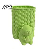 Desk Pen Holder Capybara Holder 3D Printed with Basket Pencil Cup Cute šviesiai žalios spalvos