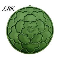 Silicone Pet Feeding Mat Slow Feeder Mat, Soft Dog Lick Prevents Eating Choking, Dish for Dogs Cats Kibbles Thick Treat Gastrointestinal Protection žalia