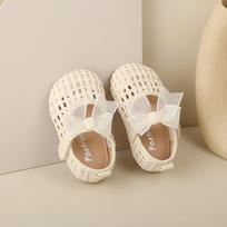 Summer Bow Princess Baby Walker Sandals, Thin Hollow Weave, Korean Style for Girls Aged 1-3 16 inner length 12.0cm balta