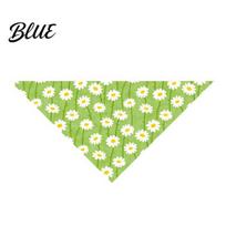 Dog Bandana Adjustable Daisy Print Pet Bandana Knot Style Scarf žalia