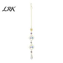 Natural Posture Crystal Decor Amethyst Sun Catcher, Moon & Star Metal Pendants, Rainbow Maker Window Light Projector Hanging Ornament, Wind Chimes for A