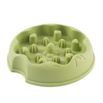Durable Slow Feed Bowl Dog Feeder Bowl Cat Eating Anti-Slip for Cats žalia