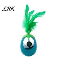 Cat Biting Toy With Catnip Toy, Pineapple Wobbler with Ball And Feather Wand, Tumbler Self Righting Interactive for Kittens Bite-Resistant Pet žalia