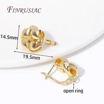 Trendy Earrings Accessories 18K Gold Plated Metal Round Earwires Earring Fasteners Hooks For DIY Women Ear Jewelry Making 1 pair