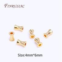 4*6MM High-Quality Large Hole Bamboo Beads,Gold Plated Tube Spacer Beads For Bracelets Necklace Making DIY Jewelry Accessories 10 pcs