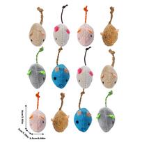 Cat Mice Toys 12 Pieces Catnip Interactive Biting Doll Plush Cat Toys Mice for Teeth Cleaning Kitten Hunting Behavior Indoor