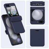 case for Samsung Z Flip 7 6 5 4 3 Internal clip hinge spring full-coverage skin-feel protective cover Shock Proof Anti-Scratch Galaxy Z Flip7 mėlyna