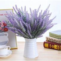 10 Bundles Artificial Lavender Flowers Head Fake Flowers Home Room Table Decor Outdoors Garden Wedding Decoration Outdoor Plants (Purple,5Pcs) violetinė
