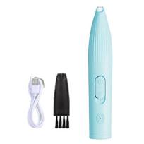 Portable Pet Electric Hair Trimmer USB Rechargeable Low Noise Pet Paw Hair Clipper with LED with Clean Brush Pet Foot Trimmer žalia