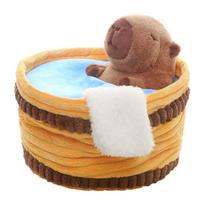 Cuddly Capybara Plush Toy in Bathtub Soft Stuffed Animal Doll Bath Time Safe Material Funny Room Decor Creative Souvenir 16cm