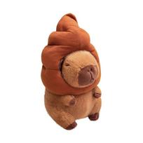 25cm Funny Poop Brown Capybara Doll Plush Toy Stuffed Sitting Cartoon Animal Plushie Decoration Men Gift 25cm