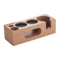 Coffee Filter Tamper, Espresso Tamping Station, Coffee Tamper Stand and Portafilter Holder for Barista Tool 58mm Beech