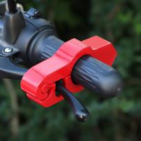 Aluminum Alloy Motorcycle Handlebar Lock - Heavy Duty Anti-Theft for ATV/Dirt/Street Bikes, Tool-Free Install & Ergonomic Grip raudona